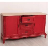 nostalgisches Sideboard - Konsole im Regency-Stil rot