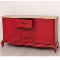 nostalgisches Sideboard - Konsole im Regency-Stil rot