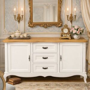 Barockes Sideboard - nostalgisches weiß/...