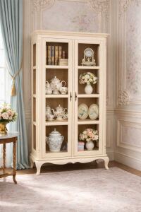 Rokkoko Vitrinenschrank - nostalgische Vitrine eierschale...