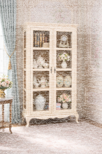 Rokkoko Vitrinenschrank - nostalgische Vitrine eierschale...