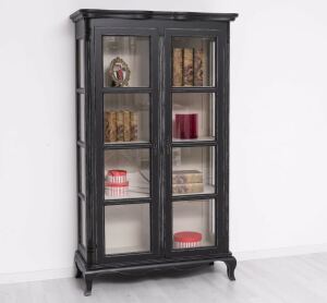 romantische Vitrine - Barocker Schrank in schwarz shabby...