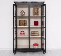 romantische Vitrine - Barocker Schrank in schwarz shabby /weiß