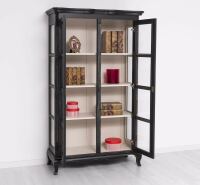 romantische Vitrine - Barocker Schrank in schwarz shabby /weiß