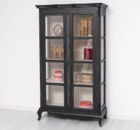 romantische Vitrine - Barocker Schrank in schwarz shabby /weiß