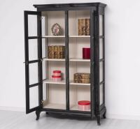 romantische Vitrine - Barocker Schrank in schwarz shabby /weiß