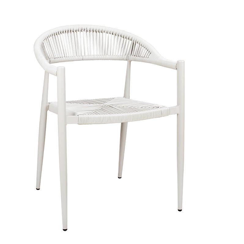 stapelbarer Outdoorstuhl in grau/beige