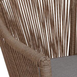Gartenstuhl Rope Braun mit Sitzkissen grau