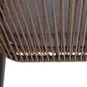Gartenstuhl Rope Braun mit Sitzkissen grau