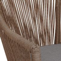 Gartenstuhl Rope Braun mit Sitzkissen grau