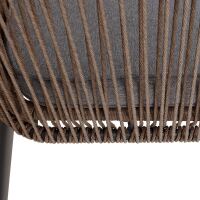 Gartenstuhl Rope Braun mit Sitzkissen grau