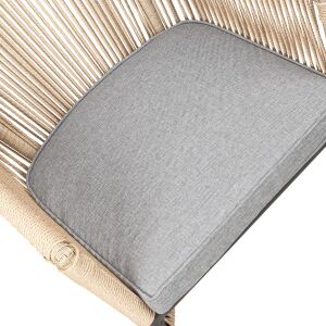 Gartenstuhl Rope Creme mit Sitzkissen grau
