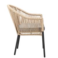 Gartenstuhl Rope Creme mit Sitzkissen grau