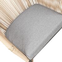 Gartenstuhl Rope Creme mit Sitzkissen grau