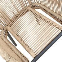 Gartenstuhl Rope Creme mit Sitzkissen grau