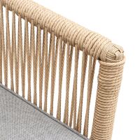 Gartenstuhl Rope Creme mit Sitzkissen grau