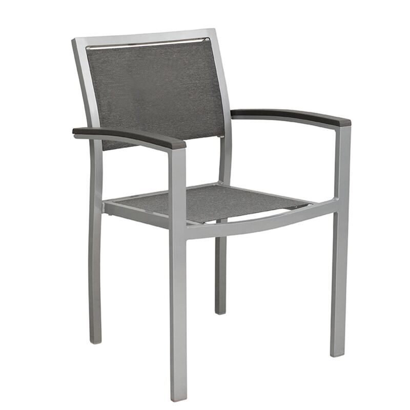 Outdoor Armlehnstuhl wetterfest  silber/grau