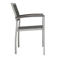 Outdoor Armlehnstuhl wetterfest  silber/grau