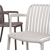 Skandi Lounge-Gartenstuhl Kunststoff, hellgrau