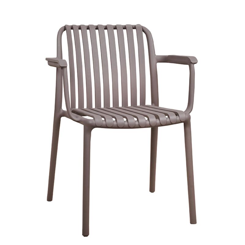 Skandi Lounge-Gartenstuhl Kunststoff, Taupe