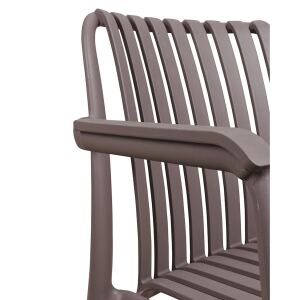 Skandi Lounge-Gartenstuhl Kunststoff, Taupe