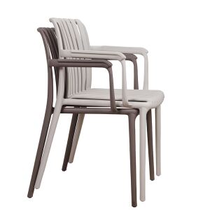 Skandi Lounge-Gartenstuhl Kunststoff, Taupe