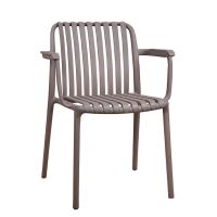 Skandi Lounge-Gartenstuhl Kunststoff, Taupe