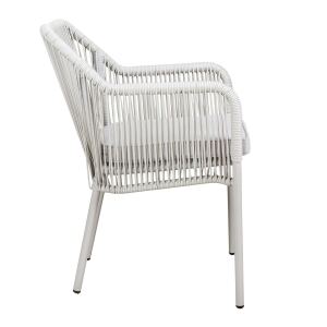 Outdoor-Loungesessel grau/beige mit Sitzpolster