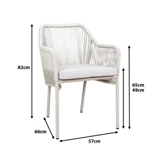 Outdoor-Loungesessel grau/beige mit Sitzpolster
