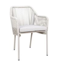Outdoor-Loungesessel grau/beige mit Sitzpolster