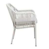 Outdoor-Loungesessel grau/beige mit Sitzpolster