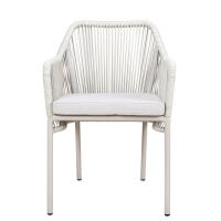 Outdoor-Loungesessel grau/beige mit Sitzpolster