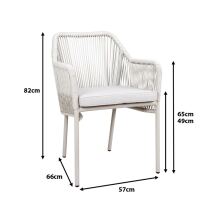Outdoor-Loungesessel grau/beige mit Sitzpolster