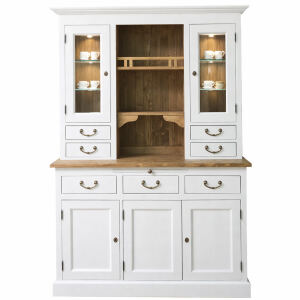 Weißer Buffetschrank im Landhausstil mit dimmbarer...
