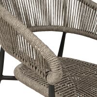 Gartenstuhl mit Rope-Geflecht und Armlehnen, silbergrau