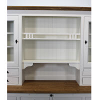 Buffetschrank Weiß Landhausstil mit LED-Beleuchtung und Glastüren