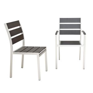 Outdoor-Terrassenstuhl stapelbar, grau