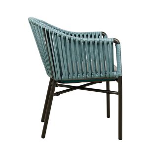 wetterfester Terrassensessel blau mit Sitzkissen