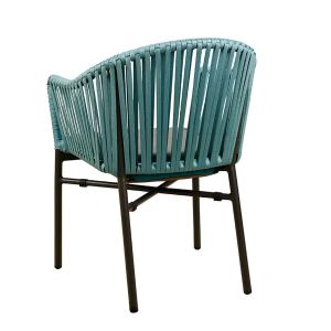 wetterfester Terrassensessel blau mit Sitzkissen