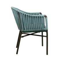 wetterfester Terrassensessel blau mit Sitzkissen