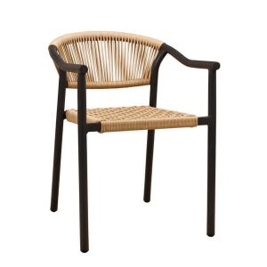 stilsicherer Balkon- und Gartenstuhl natur/anthrazit