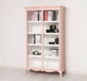 romantisches Bücherregal - Vintage Regal pastellrosa + weiß