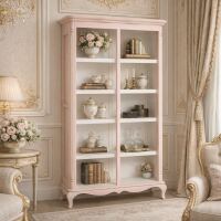 romantisches Bücherregal - Vintage Regal pastellrosa + weiß