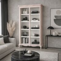 romantisches Bücherregal - Vintage Regal pastellrosa + weiß