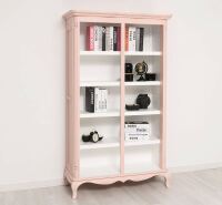 romantisches Bücherregal - Vintage Regal pastellrosa + weiß