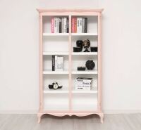 romantisches Bücherregal - Vintage Regal pastellrosa + weiß