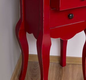 Nachttisch im Antik-Look - Beistelltisch rot Shabby Chick