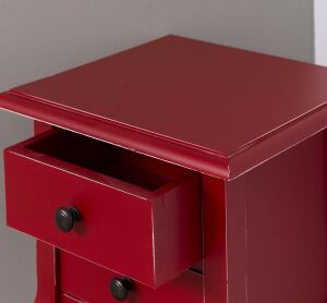 Nachttisch im Antik-Look - Beistelltisch rot Shabby Chick