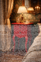 Nachttisch im Antik-Look - Beistelltisch rot Shabby Chick