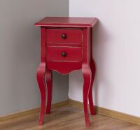 Nachttisch im Antik-Look - Beistelltisch rot Shabby Chick